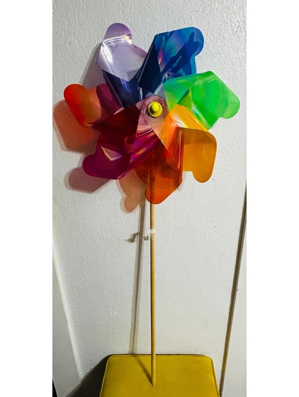SPC Iridescent Mylar Garden Pinwheel Rainbow Holographic Whirligig